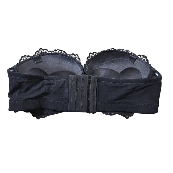 NWOT | Black Lace Strapless Convertible Bra Set Padded Underwire | 34B - Picture 2 of 4